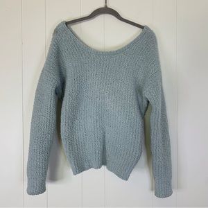 Hippie Rose Light Blue Twist Back Sweater M